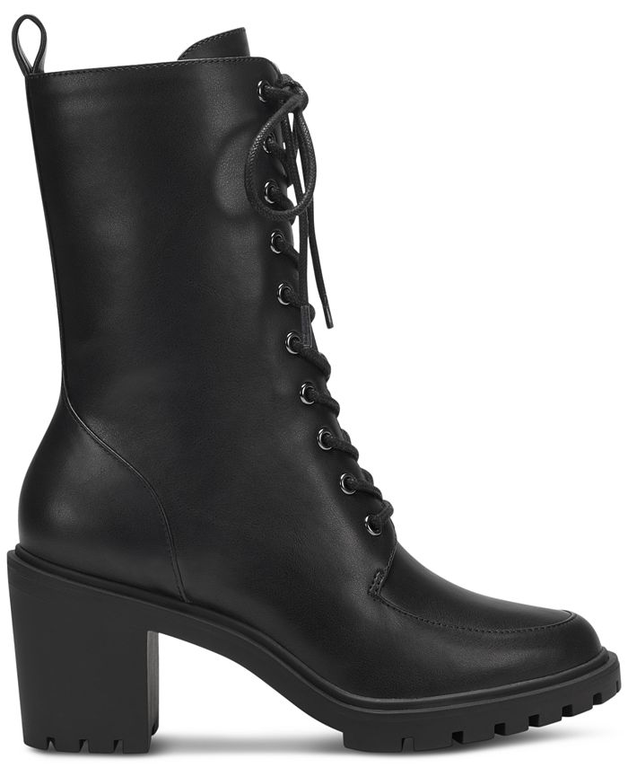 Alfani Women's Blaire Lace-Up Lug Sole Booties, Created for Macy's ...