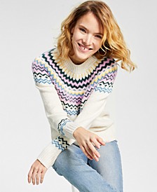 Petite Lurex Fair Isle Sweater, Created for Macy's