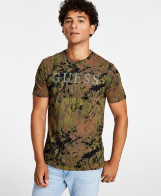 GUESS - Men's Textured Camouflage Logo Graphic T-Shirt