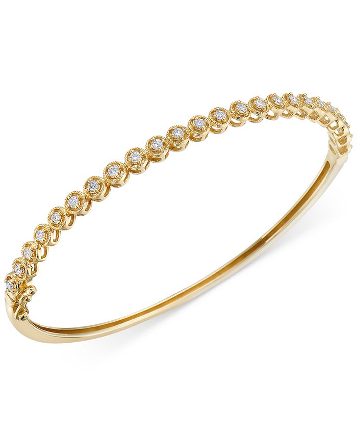 Macy's Diamond Bangle Bracelet (1/2 ct. t.w.) in 14k Gold - Macy's