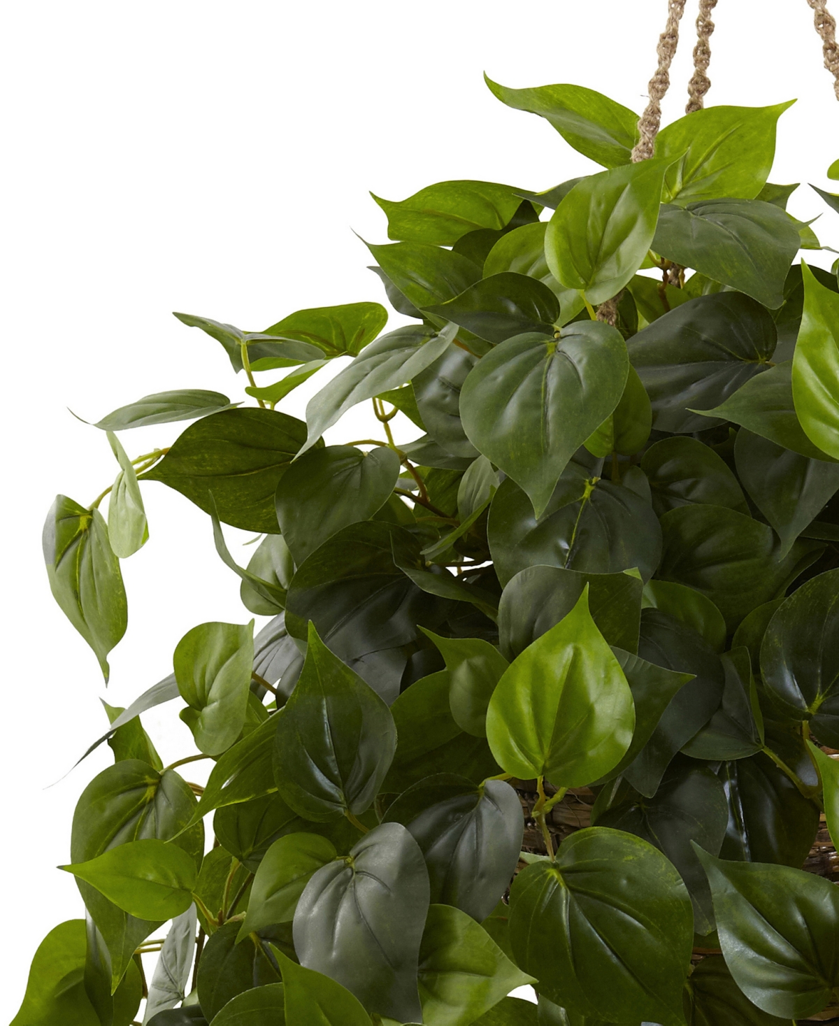 NEARLY NATURAL PHILODENDRON UV-RESISTANT INDOOR/OUTDOOR ARTIFICIAL PLANT HANGING BASKET 