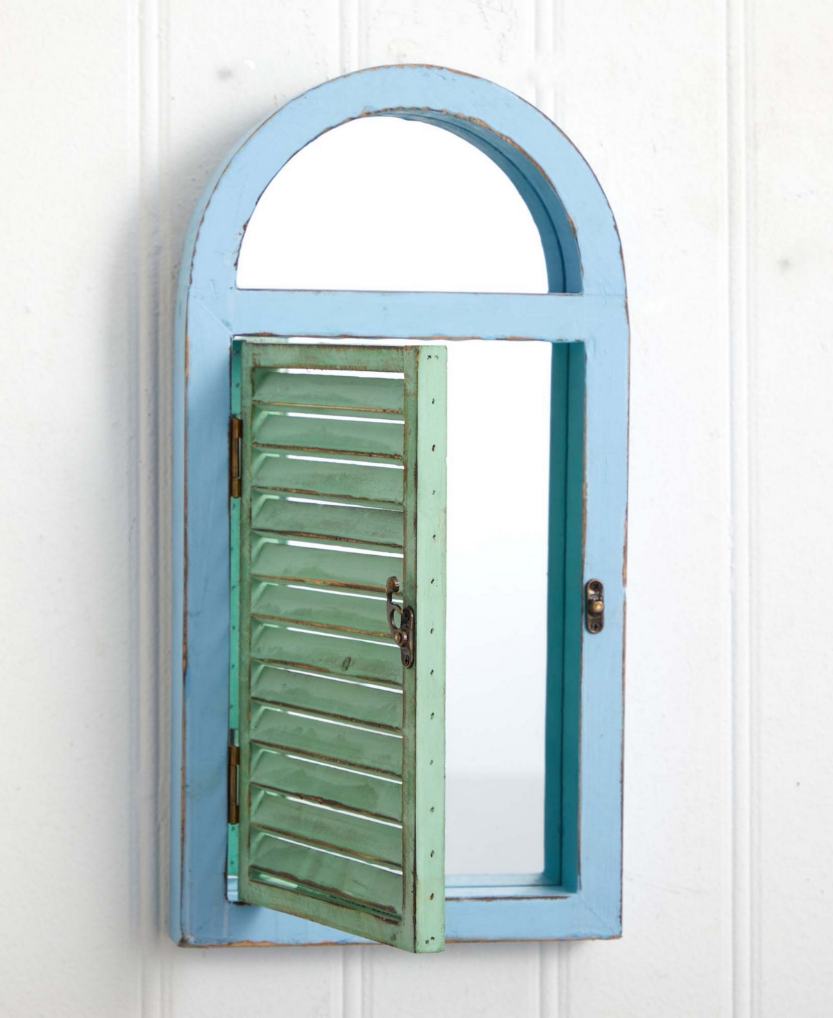 Nearly Natural Vintage-Style Window Shutter & Mirror Wall Decor