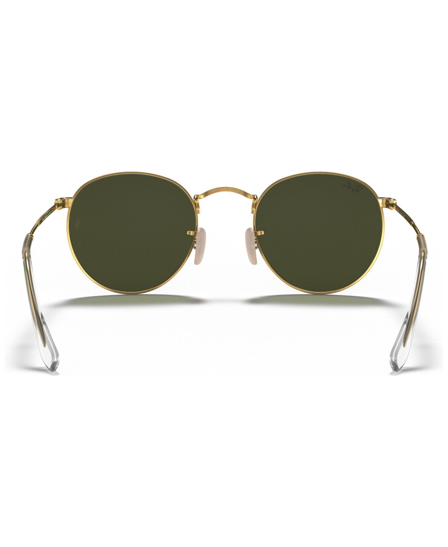 Солнцезащитные очки Ray-Ban Unisex Round Metal Sunglasses, RB3447, цвет: Золотой зелёный — фото 3