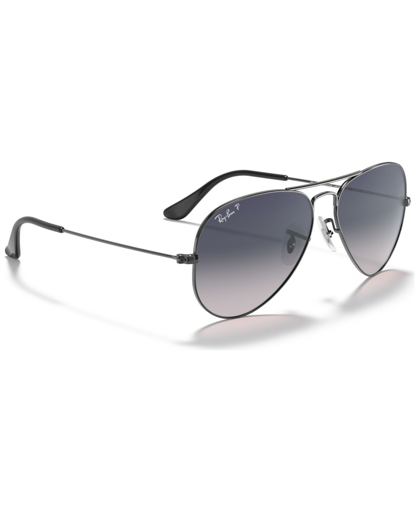 Солнцезащитные очки Ray-Ban Polarized Unisex Sunglasses, RB3025 Aviator Gradient, цвет: Графитовый / Синий — фото 3