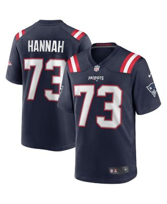 Men's John Hannah Navy New England Patriots Game Retired Player Jersey