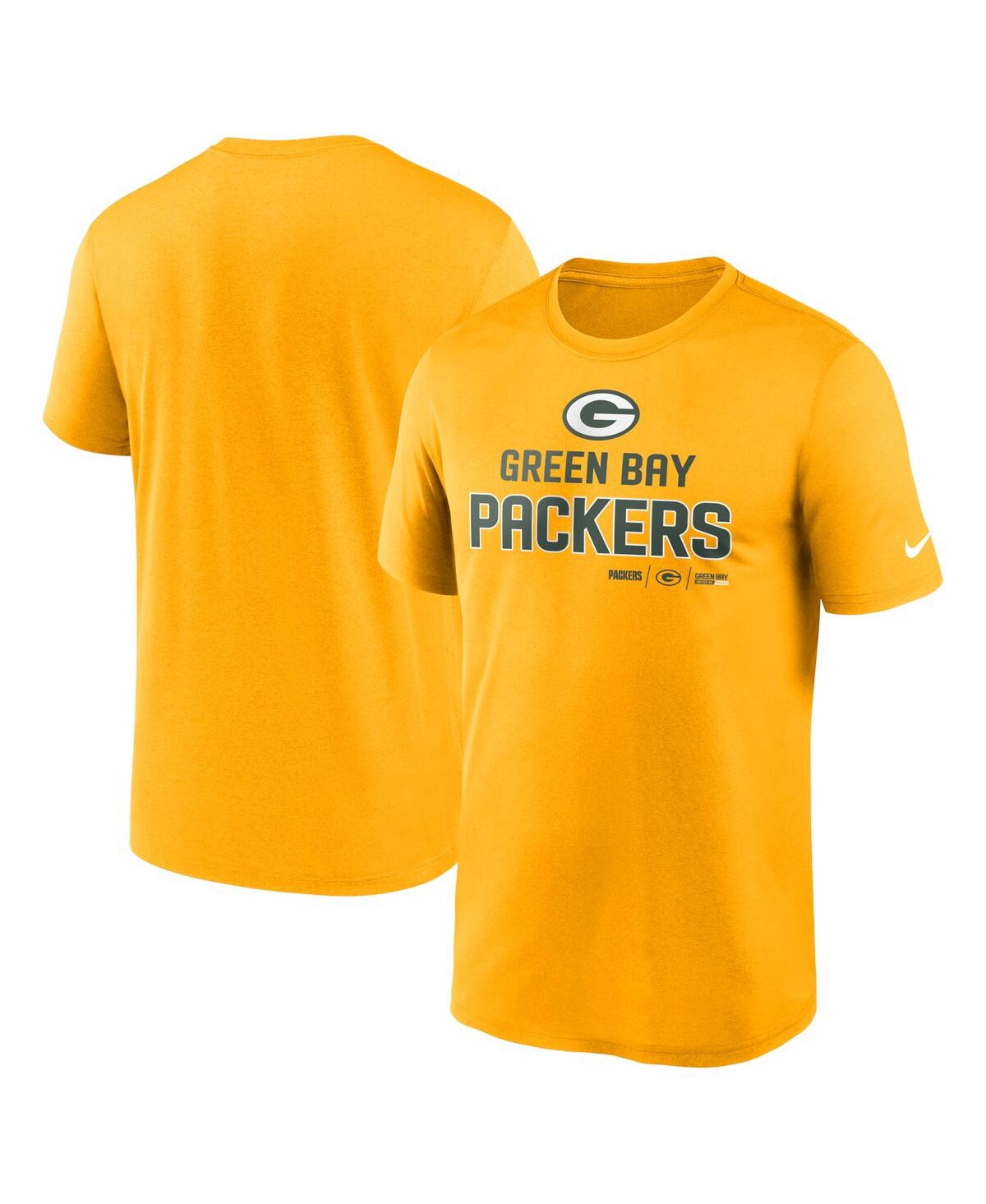 Shop Nike Men's  Gold Green Bay Packers Legend Community Performance T-shirt