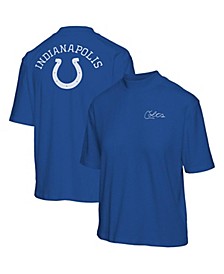 Women's Royal Indianapolis Colts Half-Sleeve Mock Neck T-shirt