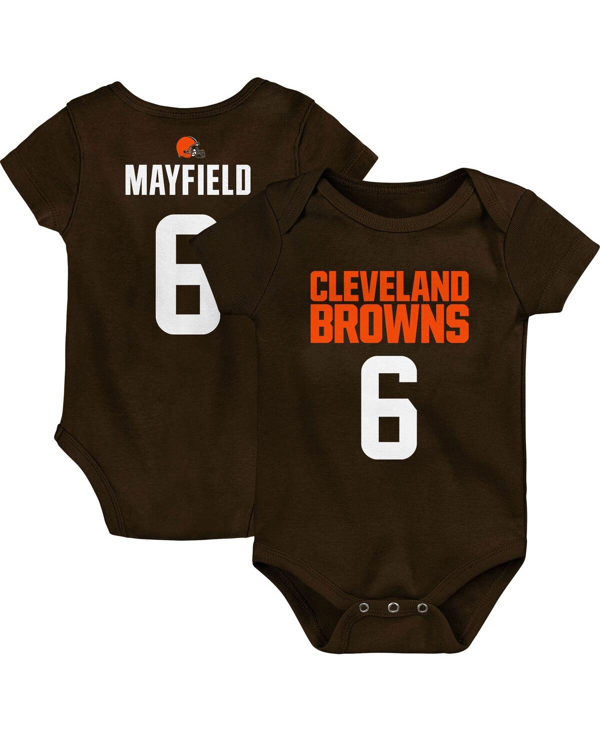 Shop Outerstuff Newborn & Infant Boys And Girls Baker Mayfield Brown Cleveland Browns Mainliner Player Name And Numb