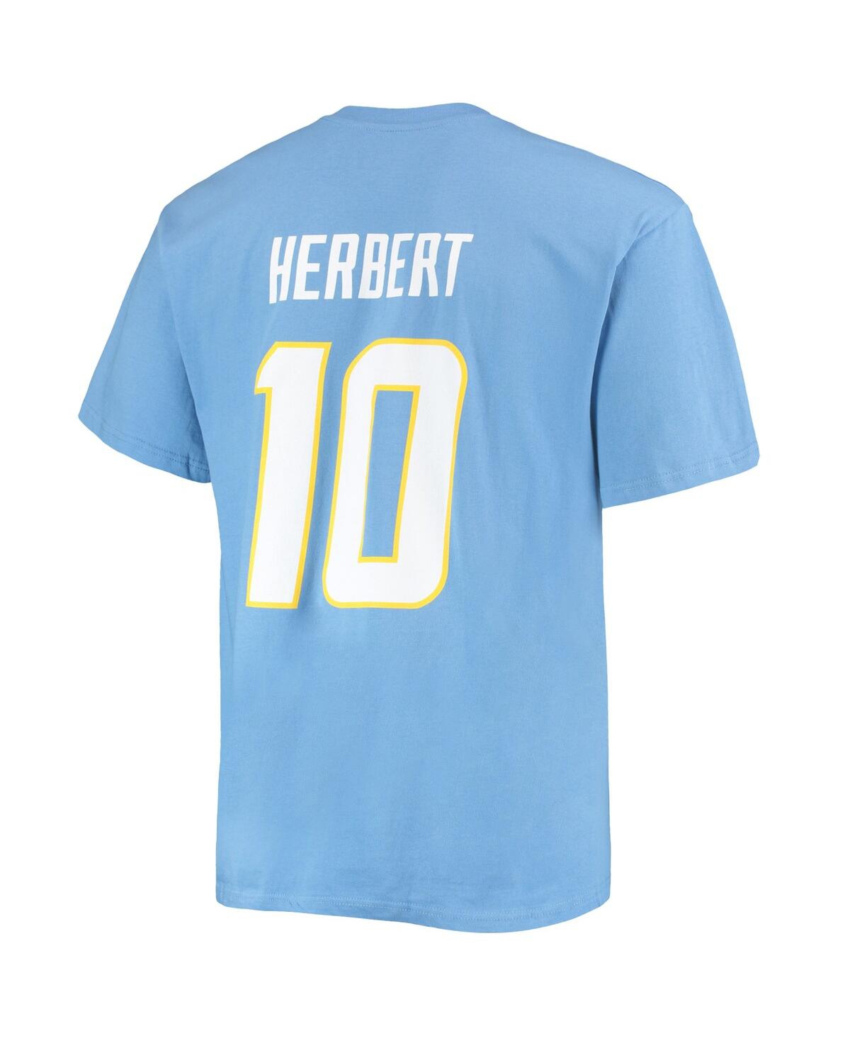 Men's Fanatics Justin HerbertLos Angeles Chargers Big and Tall Player Name and Number T-shirt - Powder Blue