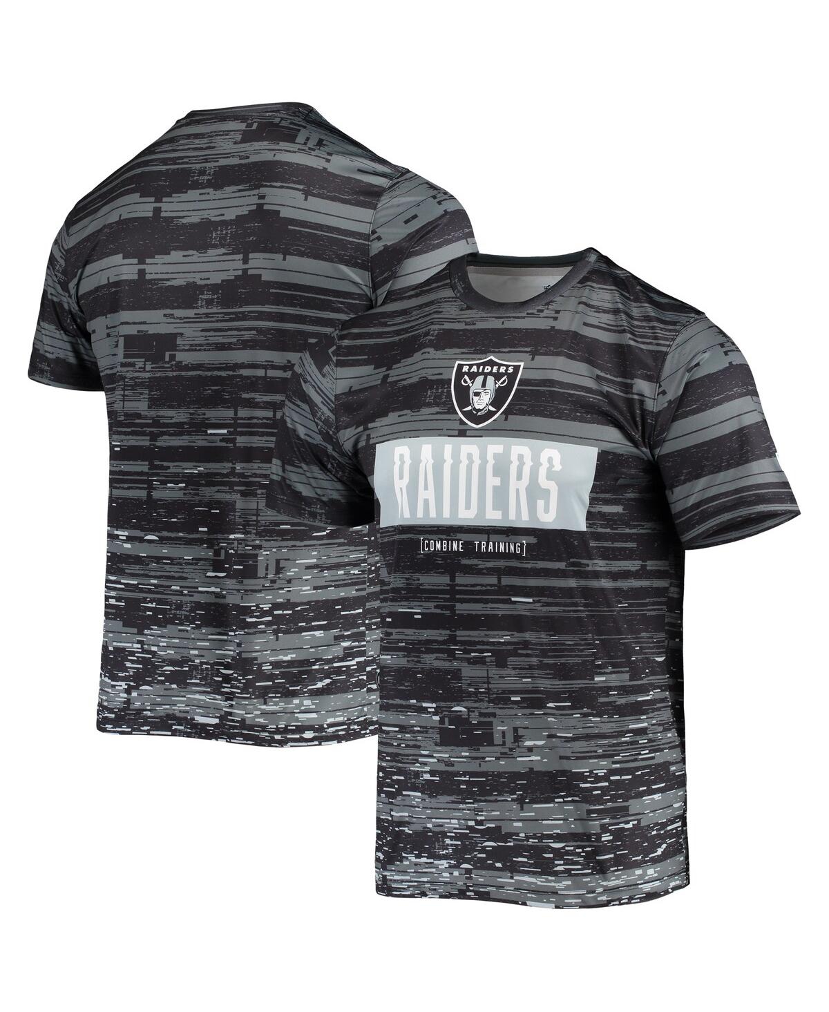 NEW ERA MEN'S NEW ERA BLACK LAS VEGAS RAIDERS COMBINE AUTHENTIC SWEEP T-SHIRT 