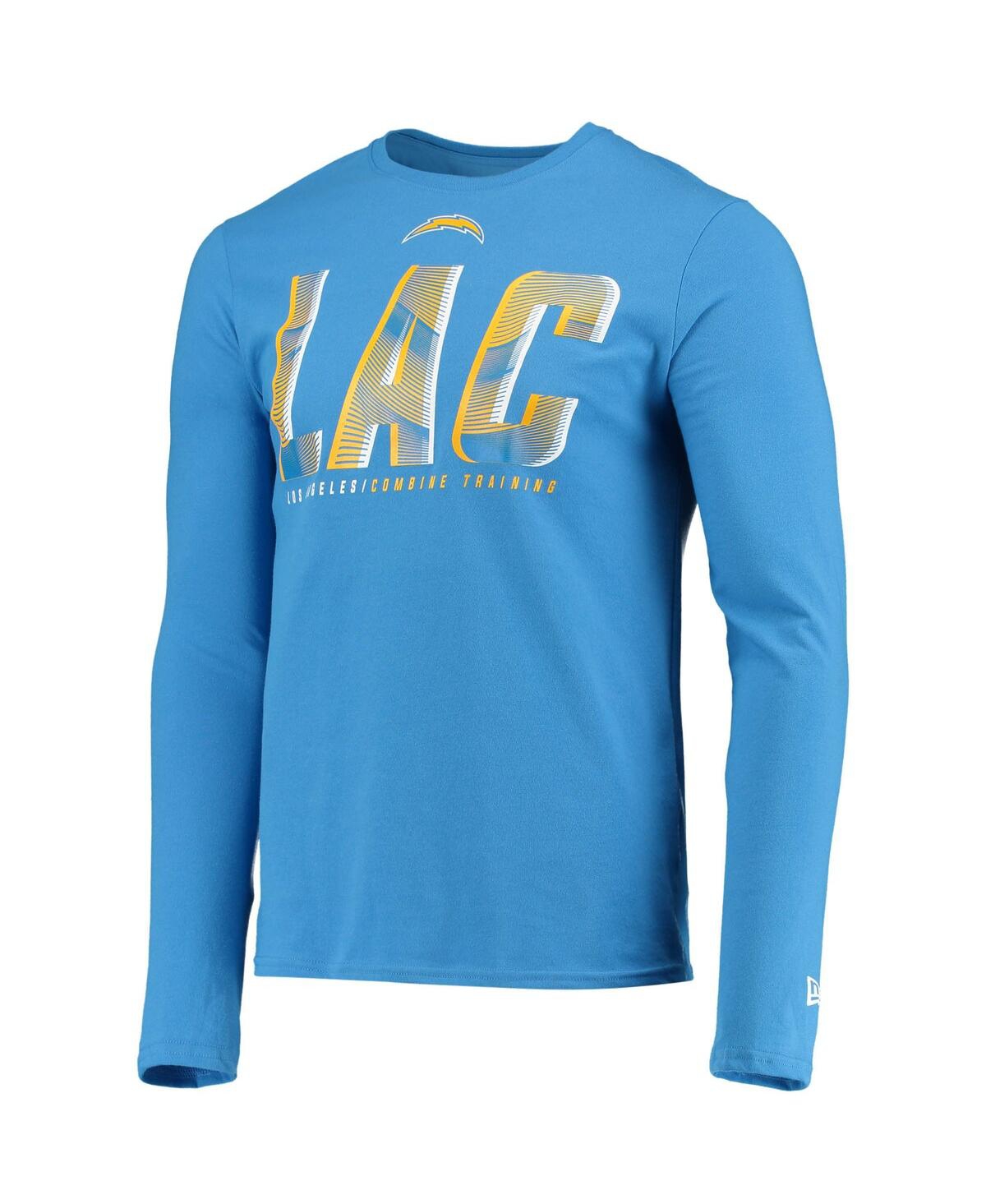 New Era Powder Blue Los Angeles Chargers Combine Authentic Static Abbreviation Long Sleeve T-shirt In Powder Blue