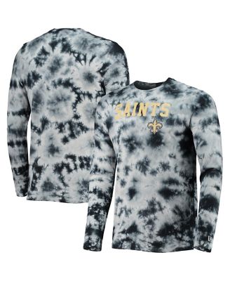 Men's Black New Orleans Saints Tie-Dye Long Sleeve T-shirt