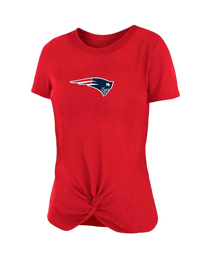 New Era Women's Red New England Patriots Slub Tshirt with Front Twist