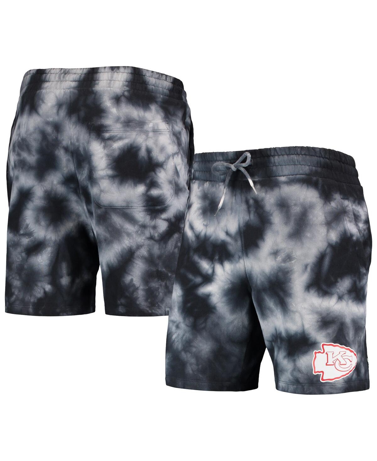 NEW ERA MEN'S NEW ERA BLACK KANSAS CITY CHIEFS TIE-DYE SHORTS 