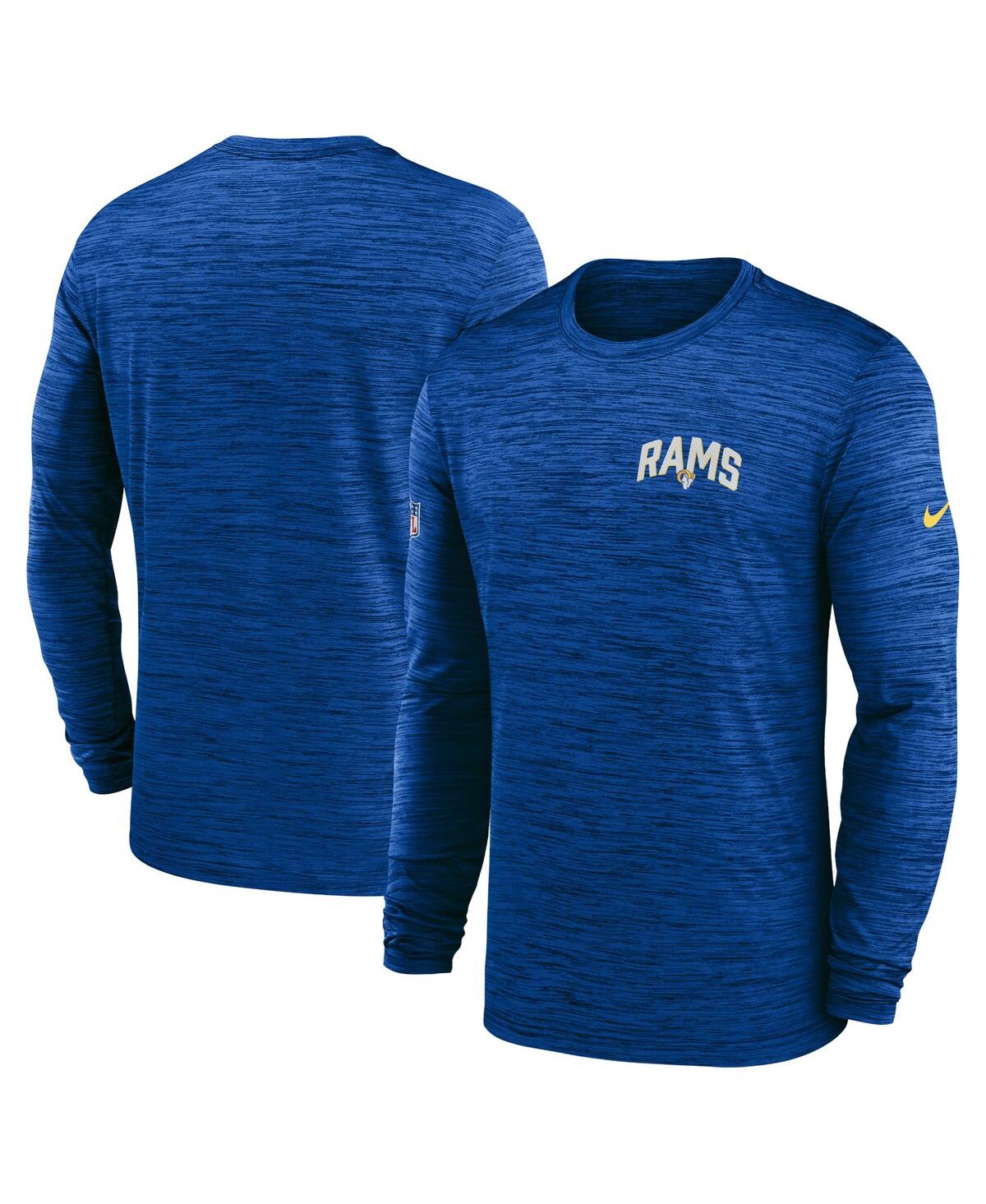 Men's NikeLos Angeles Rams Velocity Athletic Stack Performance Long Sleeve T-shirt - Royal