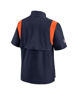 Men's Navy Denver Broncos Coaches Chevron Lockup Pullover Top