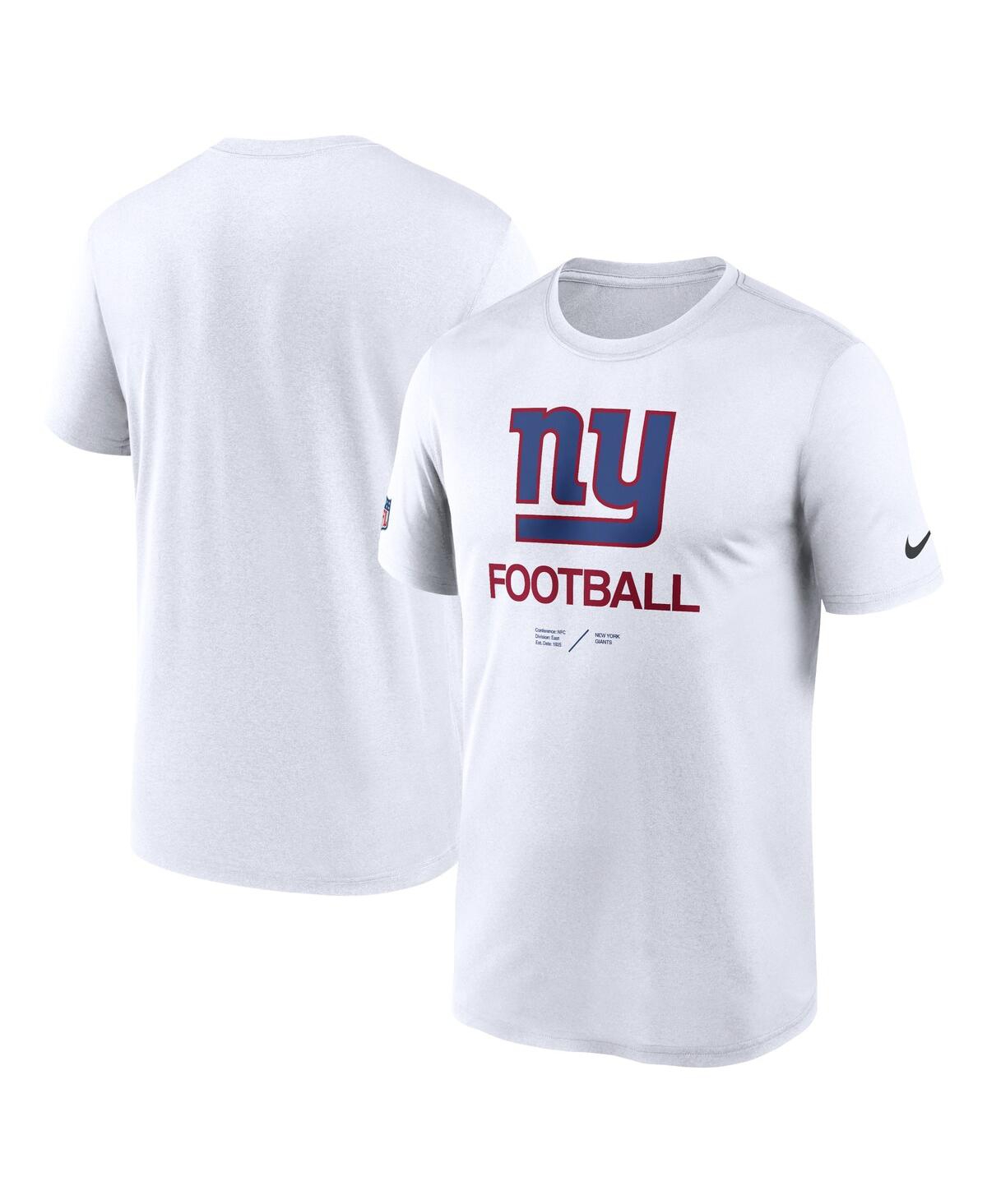 Shop Nike Men's  White New York Giants Infographic Performance T-shirt