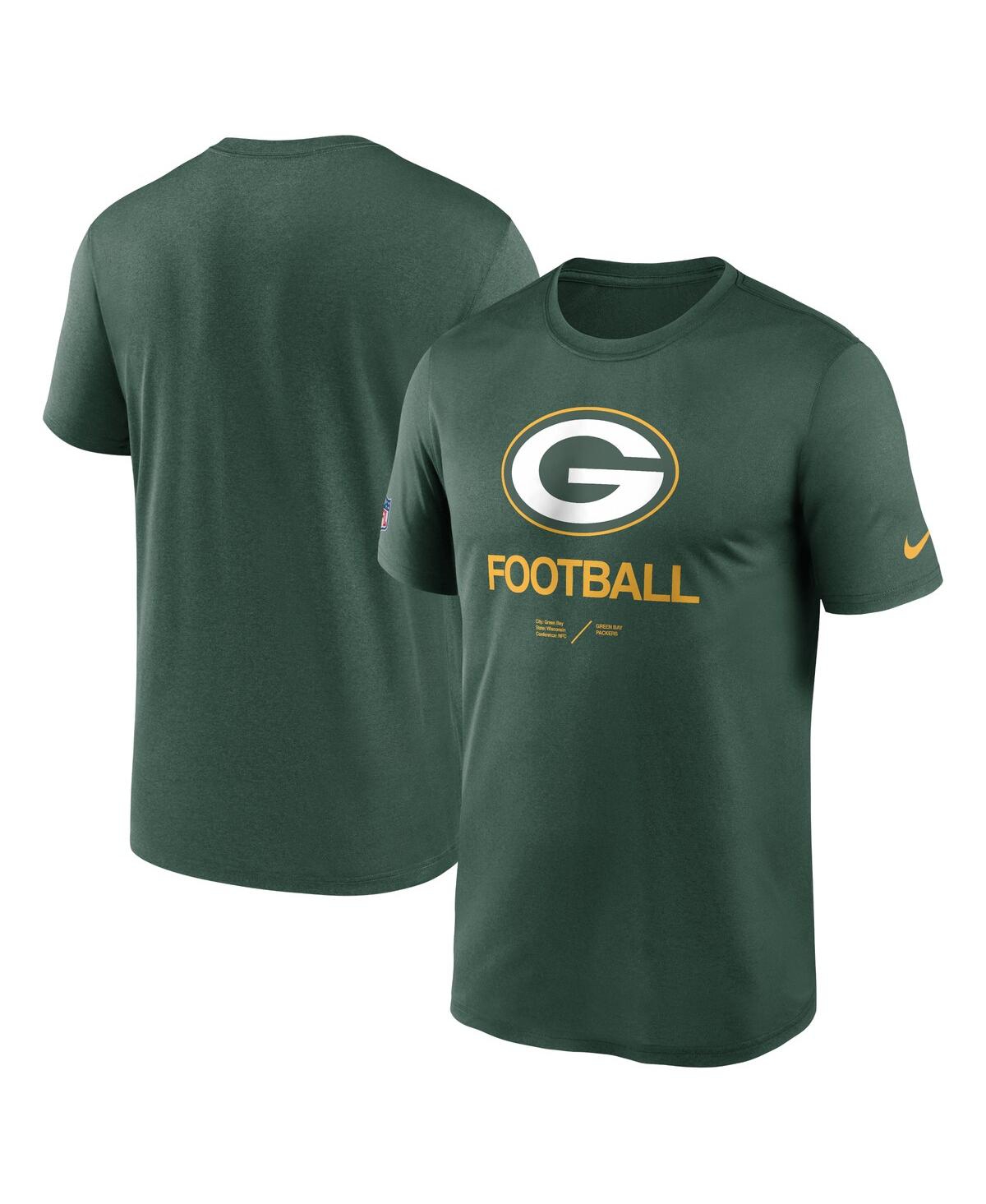 Nike Men's  Green Green Bay Packers Infographic Performance T-shirt