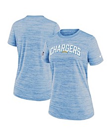 Women's Powder Blue Los Angeles Chargers Sideline Velocity Lockup Performance T-shirt