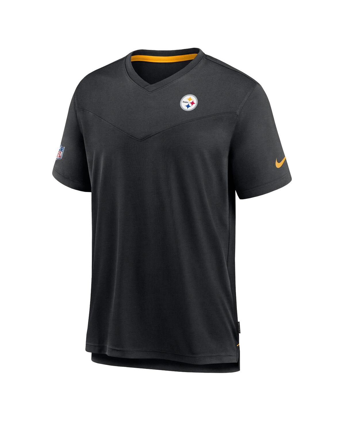 Men's NikePittsburgh Steelers 2022 Sideline Coach Chevron Lock Up Performance V-Neck T-shirt - Black