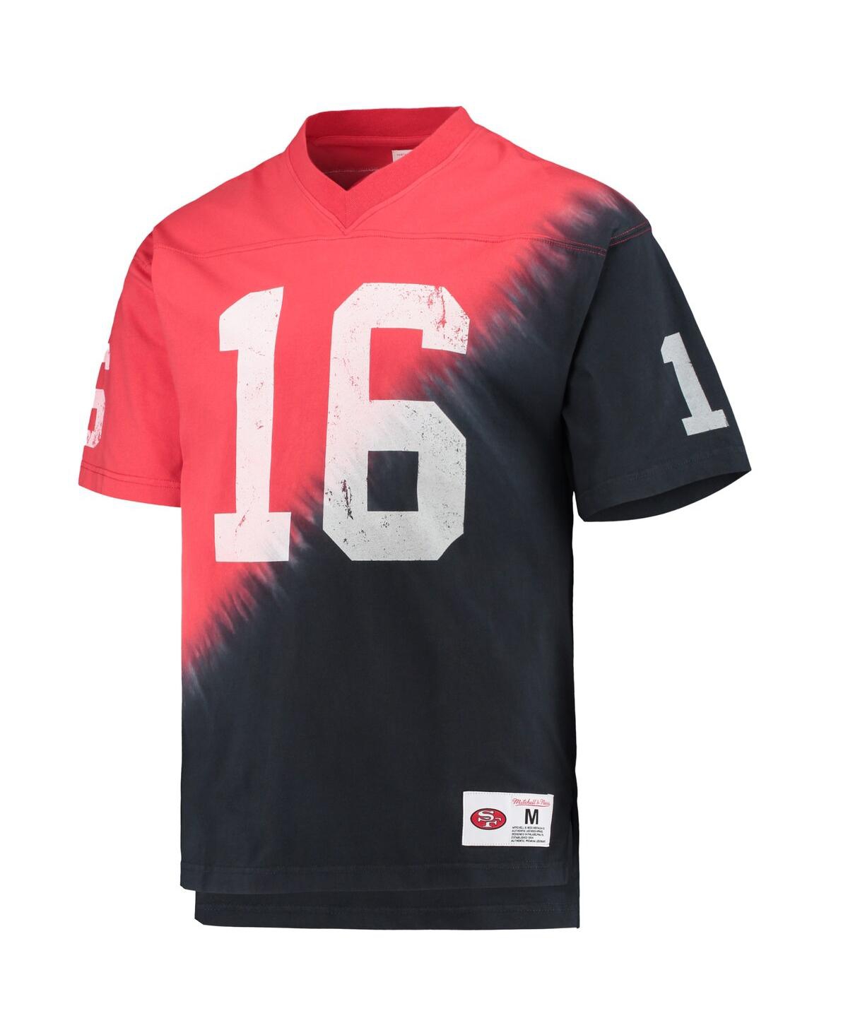 Mitchell & Ness Joe Montana Black/red San Francisco 49ers Retired Player Name & Number Diagonal Tie- In Black,red
