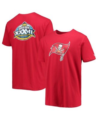 Men's Red Tampa Bay Buccaneers Patch Up Collection Super Bowl XXXVII T-shirt