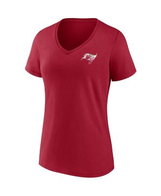 Women's Red Tampa Bay Buccaneers Team Mother's Day V-Neck T-shirt