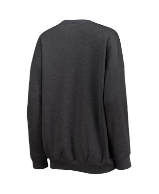 Women's Heathered Charcoal Washington Commanders Oversized Fleece Pullover Sweatshirt