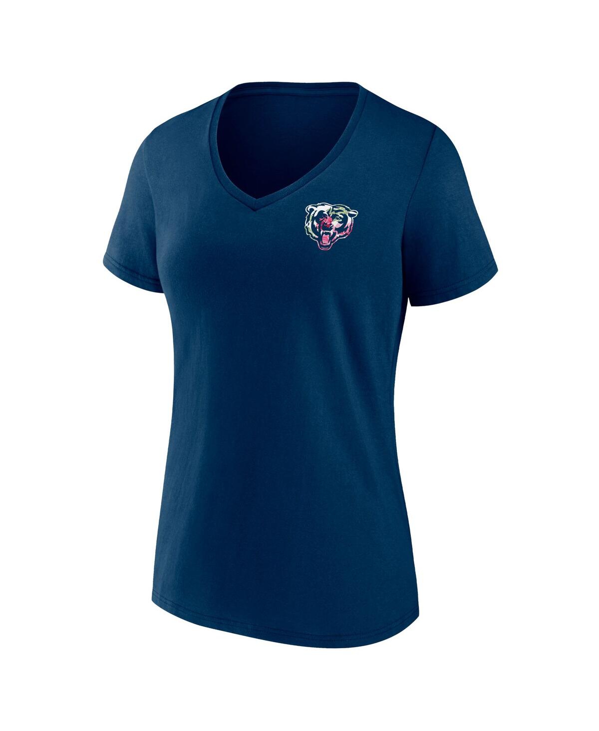 Fanatics Branded Navy Chicago Bears Plus Size Mother's Day #1 Mom V-neck T-shirt In Navy