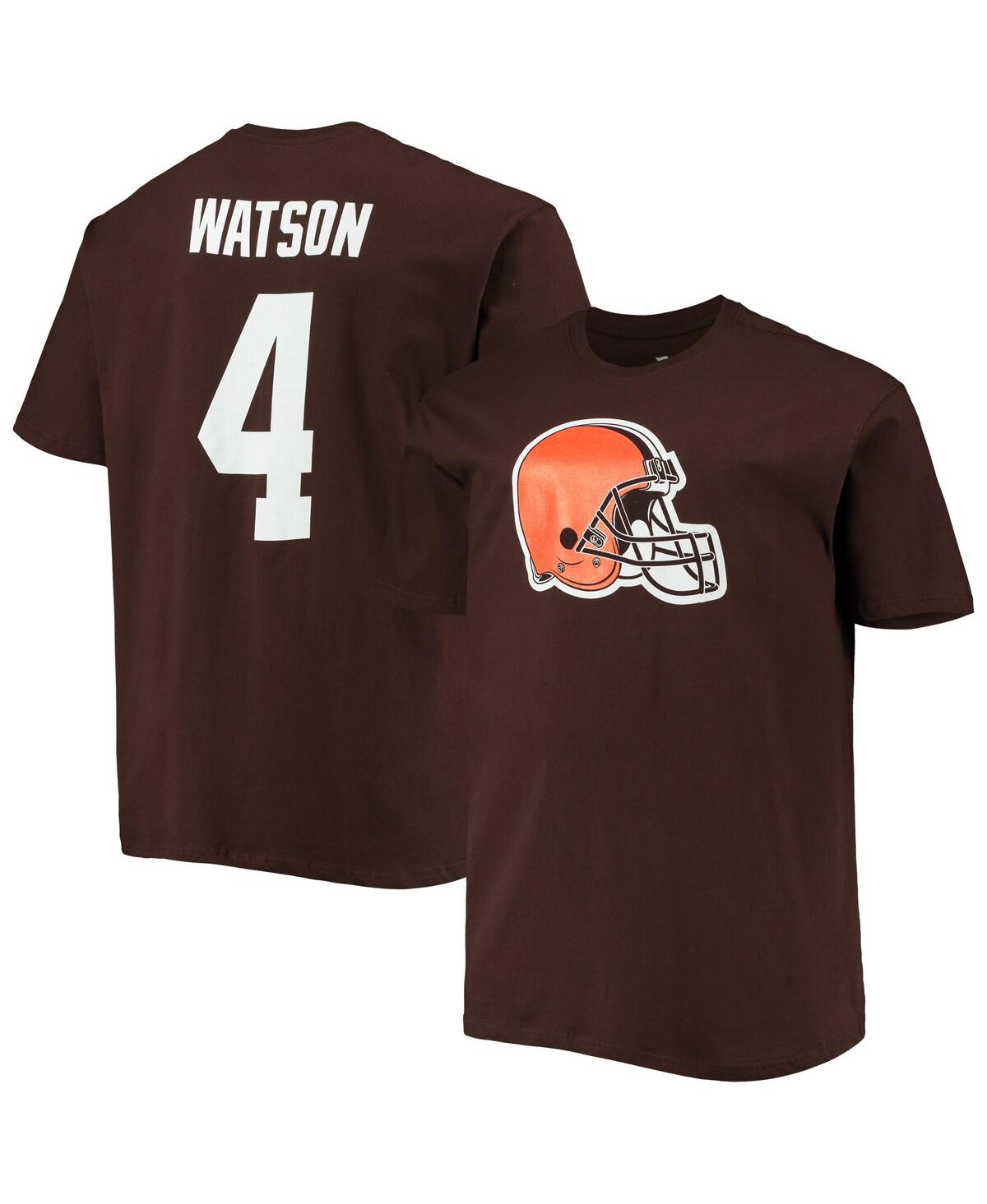 Shop Fanatics Men's  Deshaun Watson Brown Cleveland Browns Big And Tall Player Name And Number T-shirt