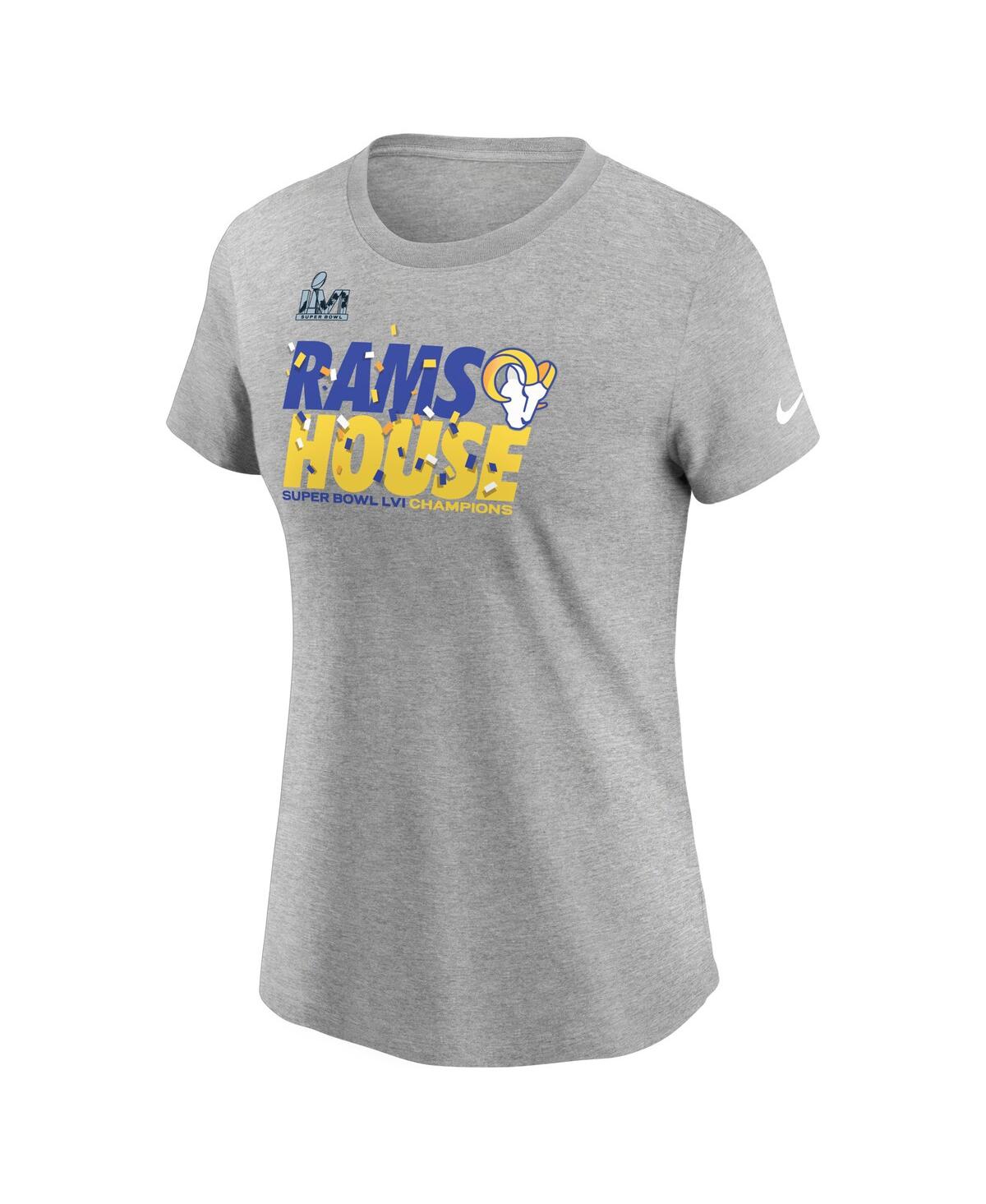 Shop Nike Women's  Heathered Gray Los Angeles Rams Super Bowl Lvi Champions Confetti T-shirt