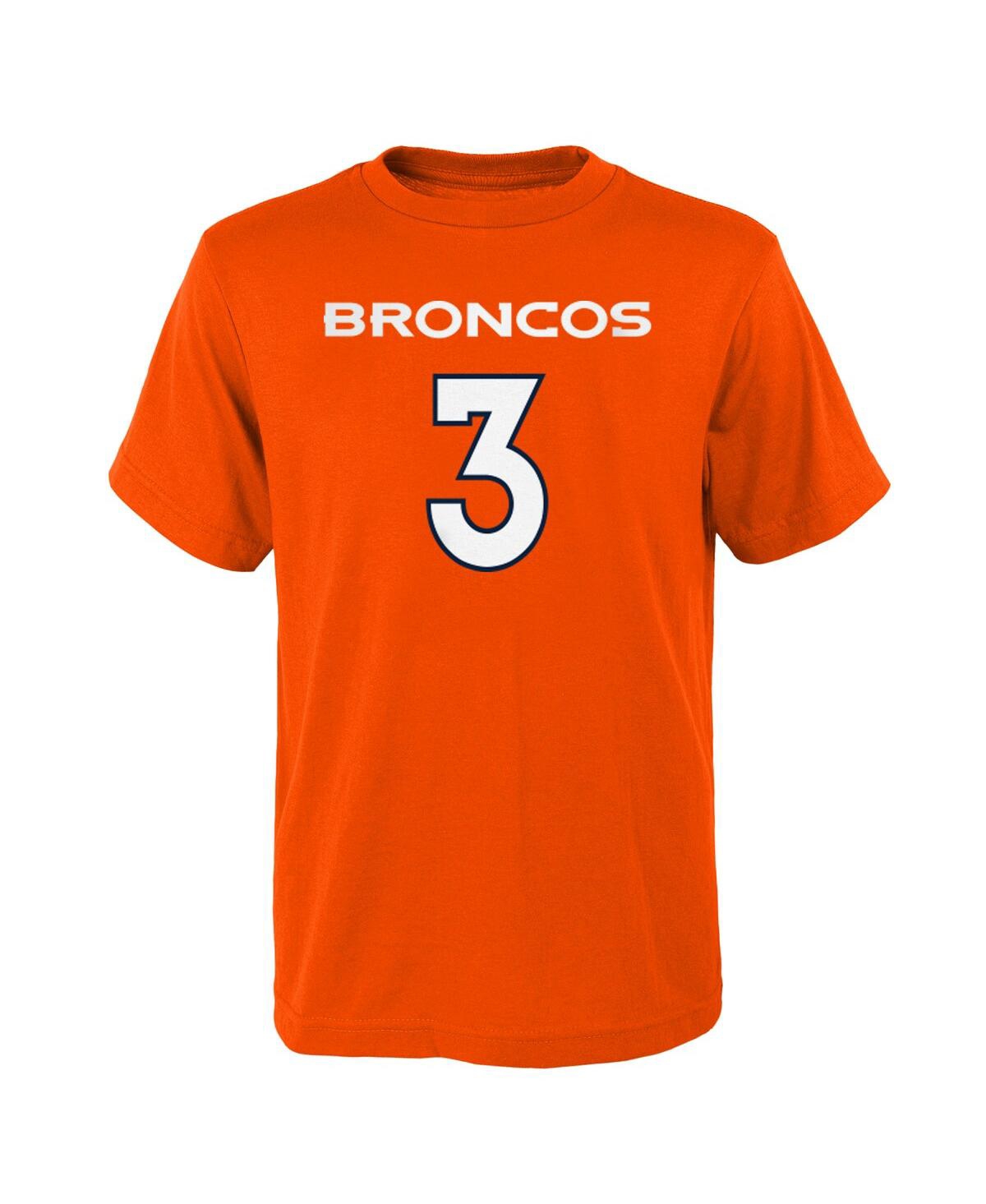 Shop Outerstuff Big Boys Russell Wilson Orange Denver Broncos Mainliner Player Name And Number T-shirt