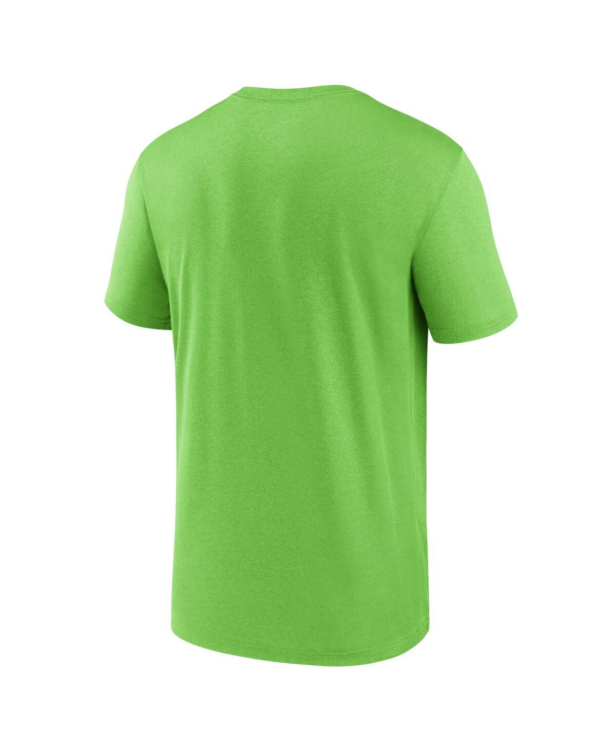 Nike Neon Green Seattle Seahawks Horizontal Lockup Legend Performance T-shirt In Neon Green