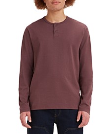 Men's Standard Fit Long Sleeve Henley T-Shirt 