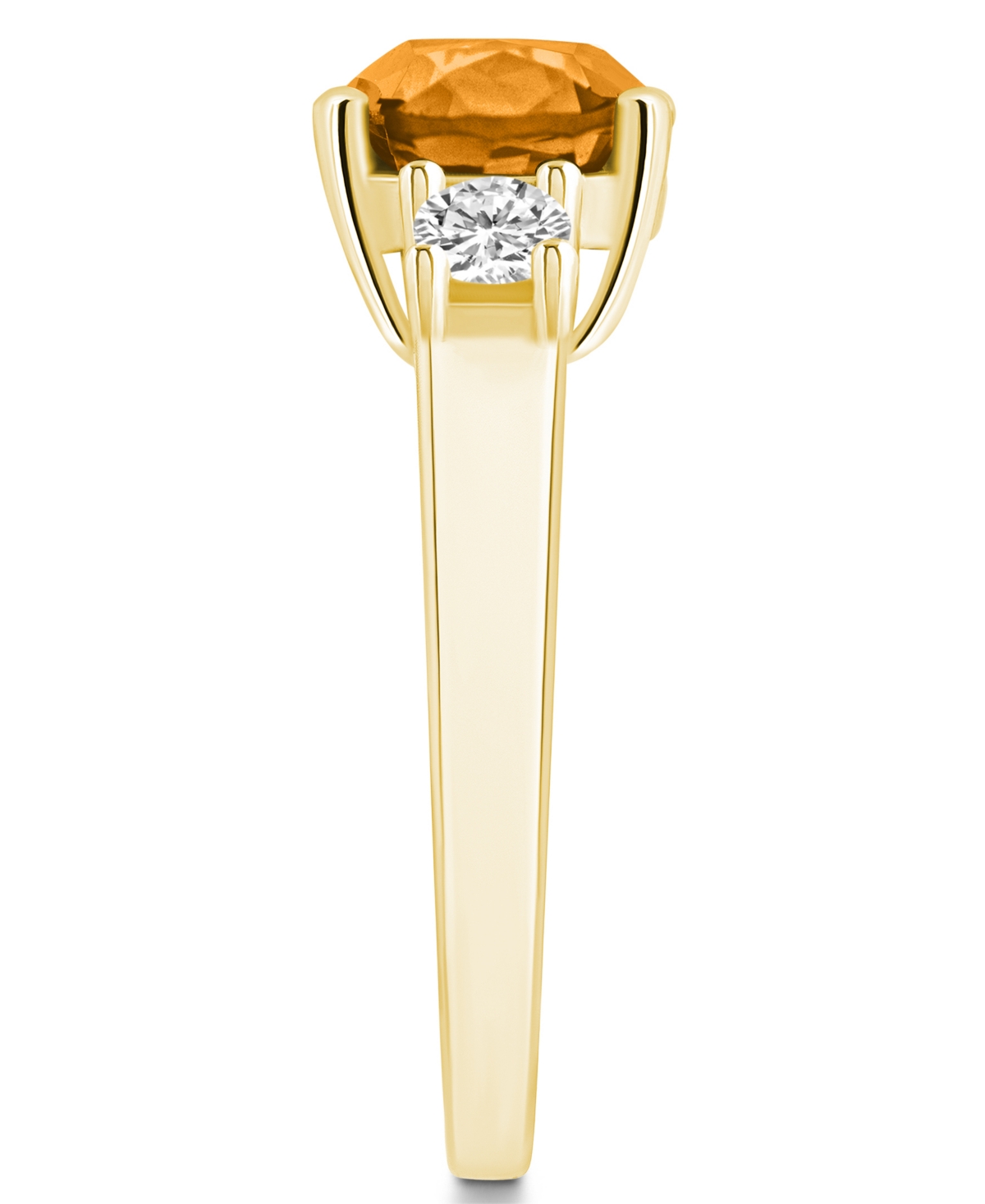 Macy's(2 ct. t.w.) and Diamond (1/3 ct. t.w.) Ring in 14K Yellow Gold - Citrine