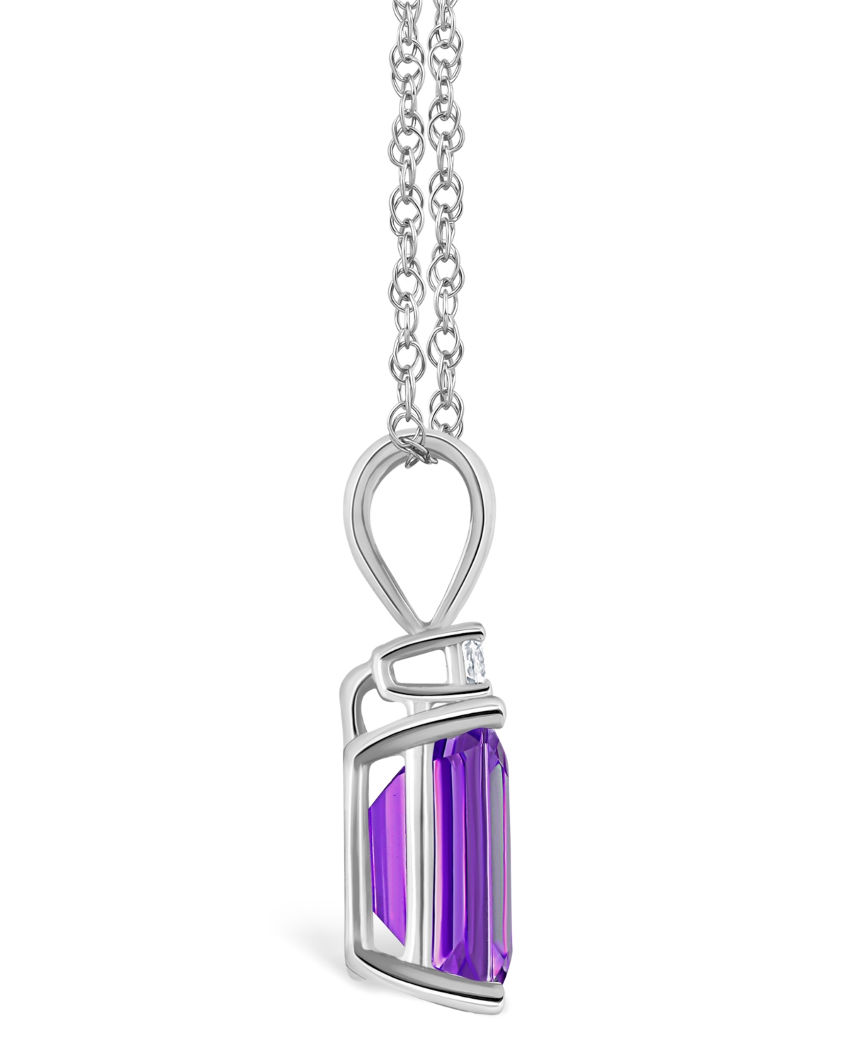 Amethyst (2-1/4 ct. t.w.) and Diamond Accent Pendant Necklace in 14Kor 14K Gold - White Gold