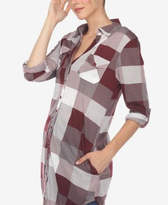 Women's Plaid Tunic Shirt