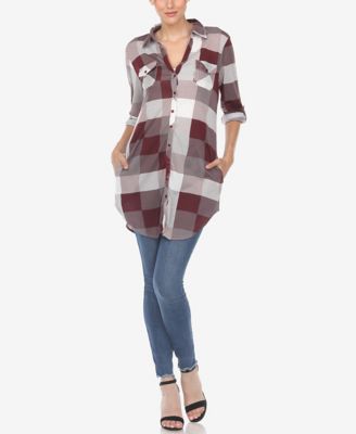 Women's Plaid Tunic Shirt