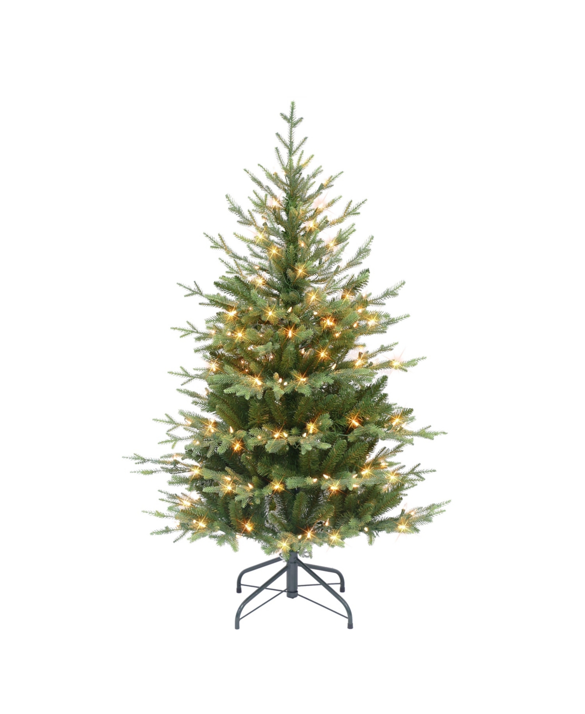 Puleo 4.5' Pre-lit Slim Balsam Fir Tree With 200 Underwriters Laboratories Clear Incandescent Lights, 1069 In Green