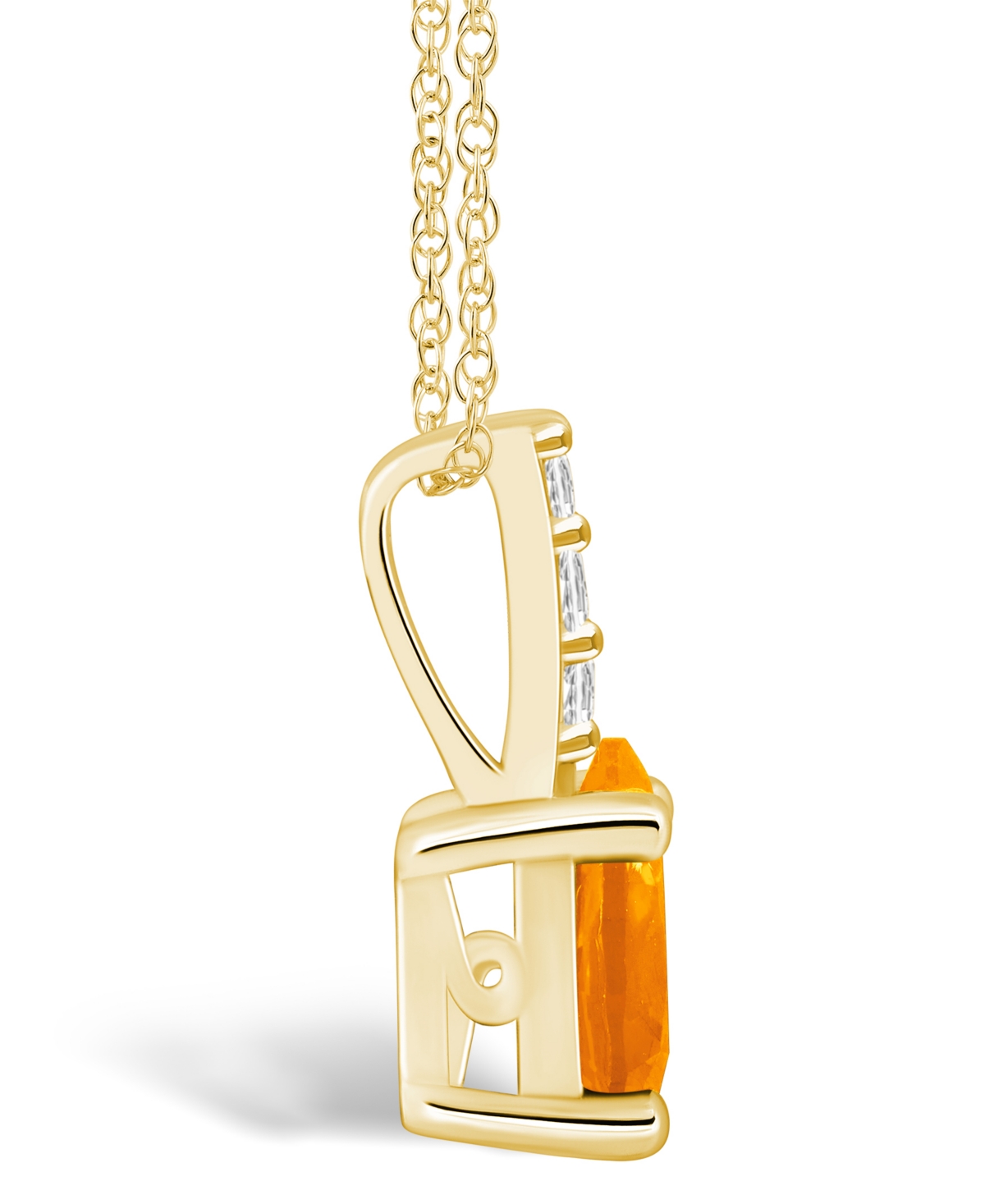 Macy's Citrine ( Ct. T.w.) and Diamond Accent Pendant Necklace in 14K Yellow Gold