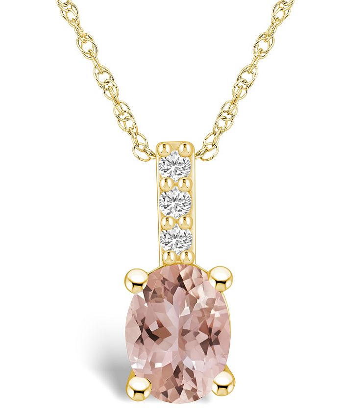Macy s Morganite 1 1 7 Ct. T.W. and Diamond Accent Pendant