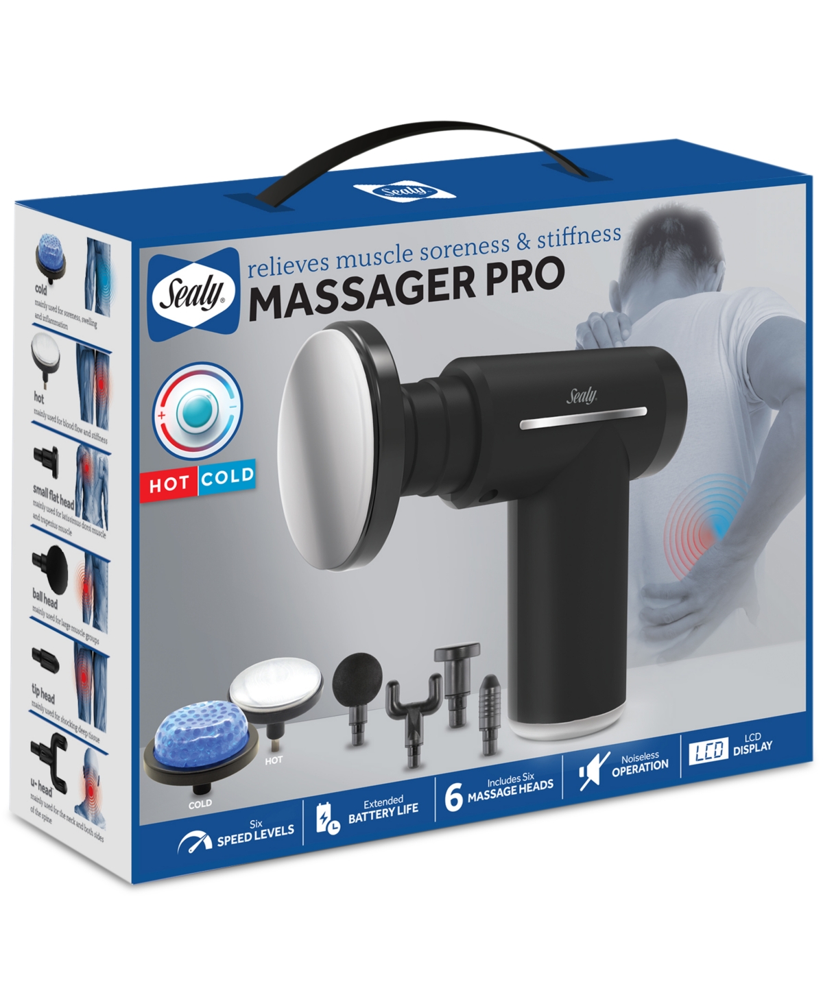 Shop Sealy Rubberized Cold/hot Massager In Black