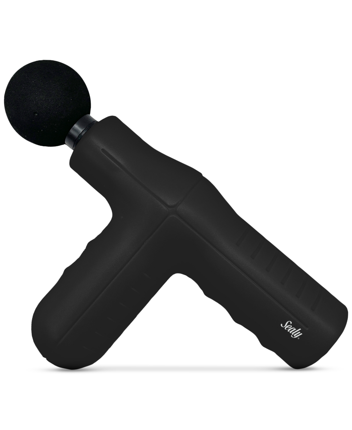 Sealy Cordless 6-speed Rubberized Dual-grip Massage Gun In Black