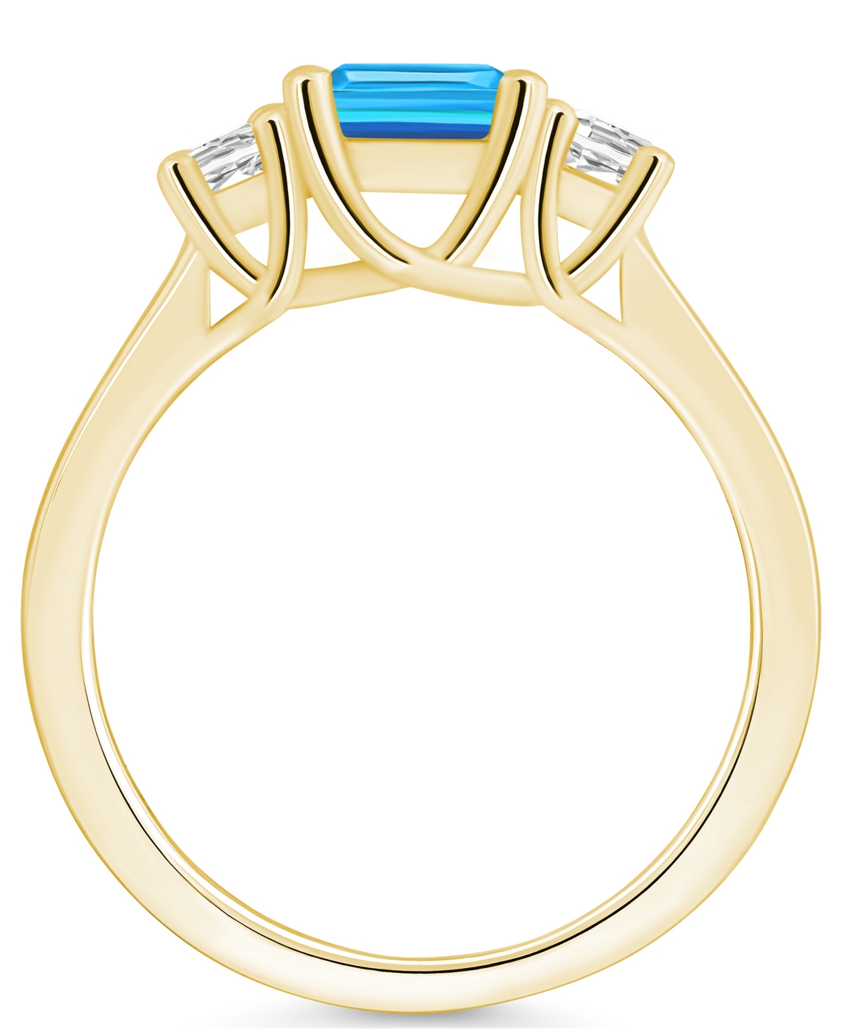 Macy'sand Diamond Ring (2 ct.t.w and 1/4 ct.t.w) 14K Yellow Gold - Blue Topaz