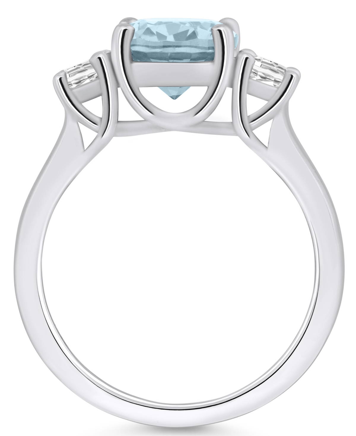 Macy'sand Diamond Ring (2-1/2 ct.t.w and 1/3 ct.t.w) 14K White Gold - Aquamarine