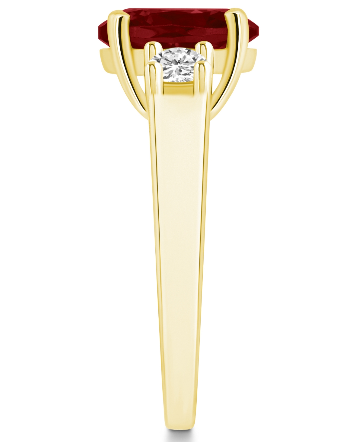 Macy'sand Diamond Ring (3-1/10 ct.t.w and 1/3 ct.t.w) 14K Yellow Gold - Garnet