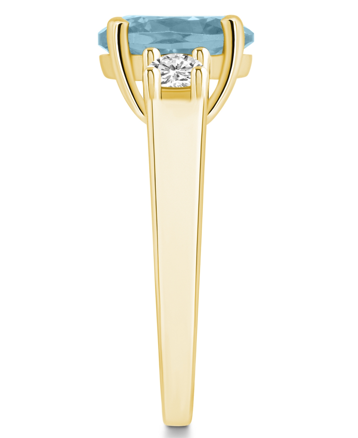 Macy'sand Diamond Ring (2-1/2 ct.t.w and 1/3 ct.t.w) 14K Yellow Gold - Aquamarine