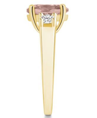 Morganite and Diamond Ring (2-1/2 ct.t.w and 1/3 ct.t.w) 14K Yellow Gold