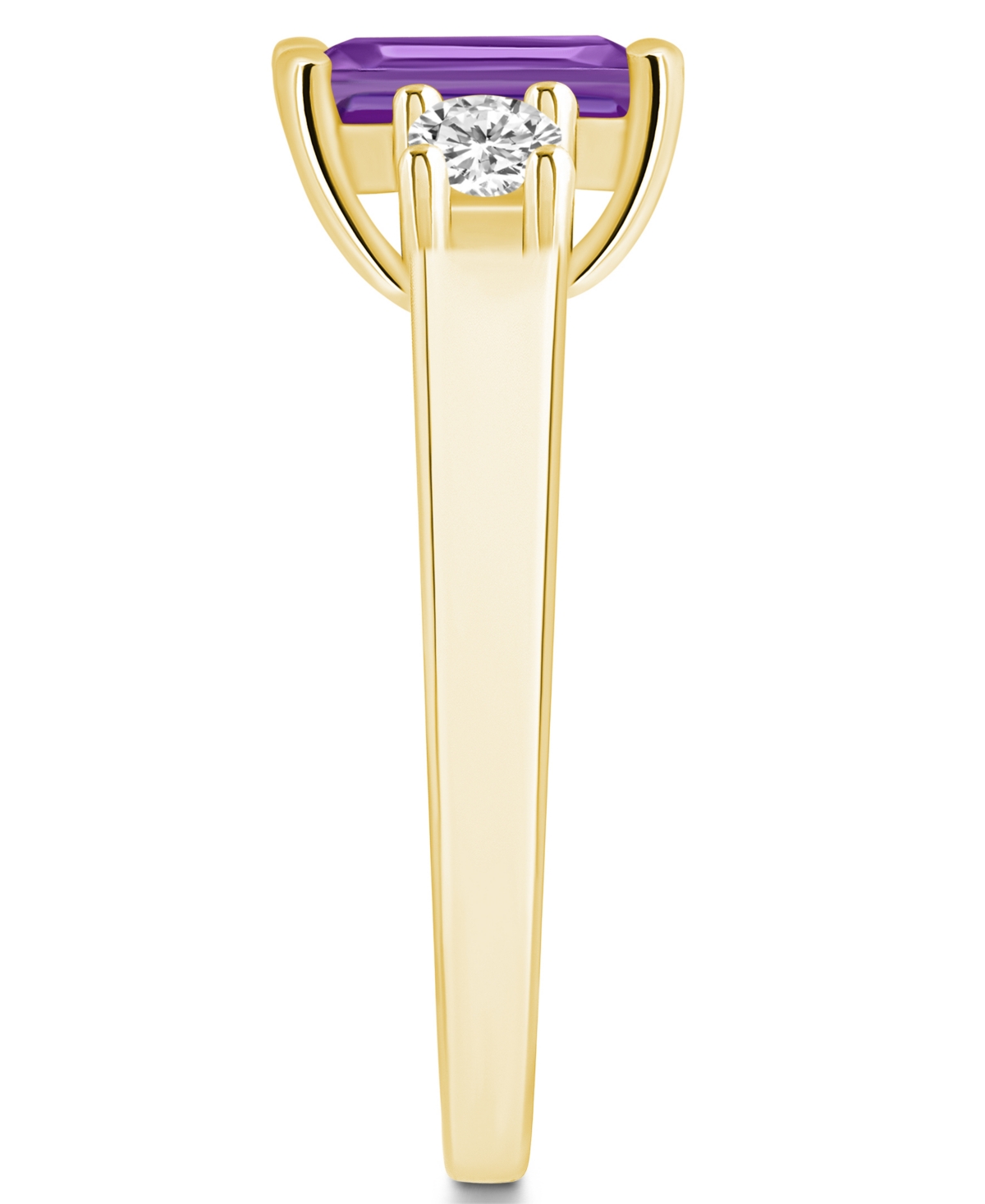 Macy'sand Diamond Ring (1-5/8 ct.t.w and 1/4 ct.t.w) 14K Yellow Gold - Amethyst