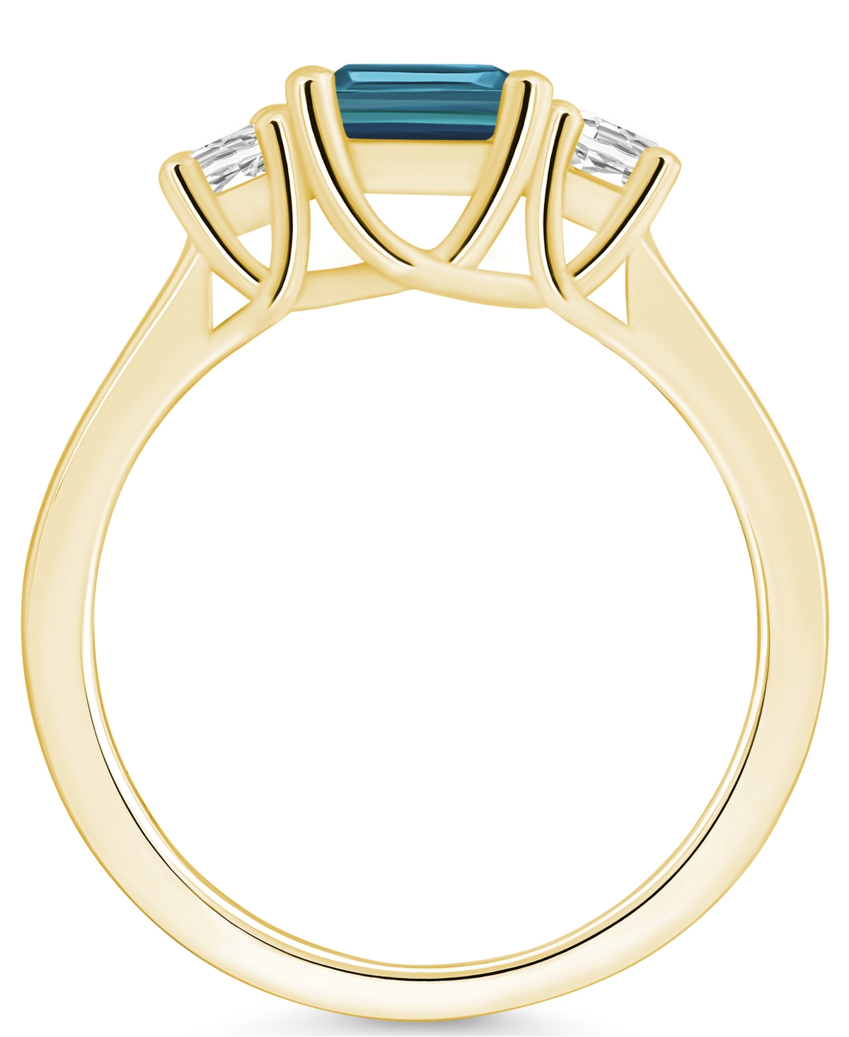 Macy'sand Diamond Ring (2 ct.t.w and 1/4 ct.t.w) 14K Yellow Gold - London Blue Topaz